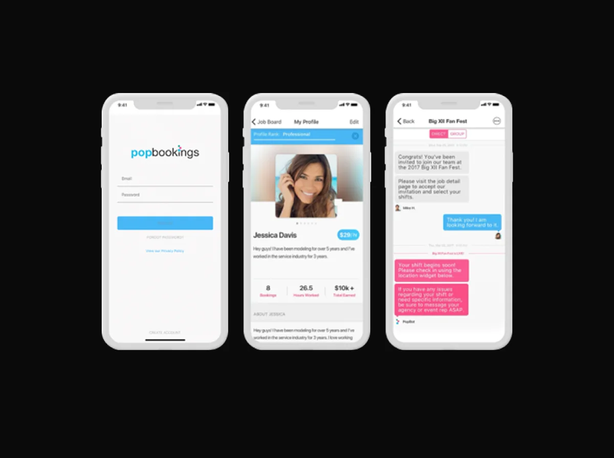 PopBookings · screenshot