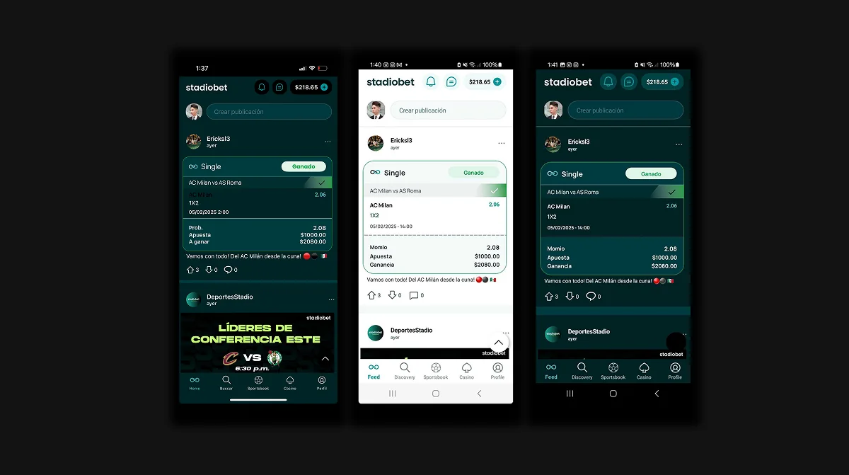 Captura de una app móvil construida por Alset (producto real)